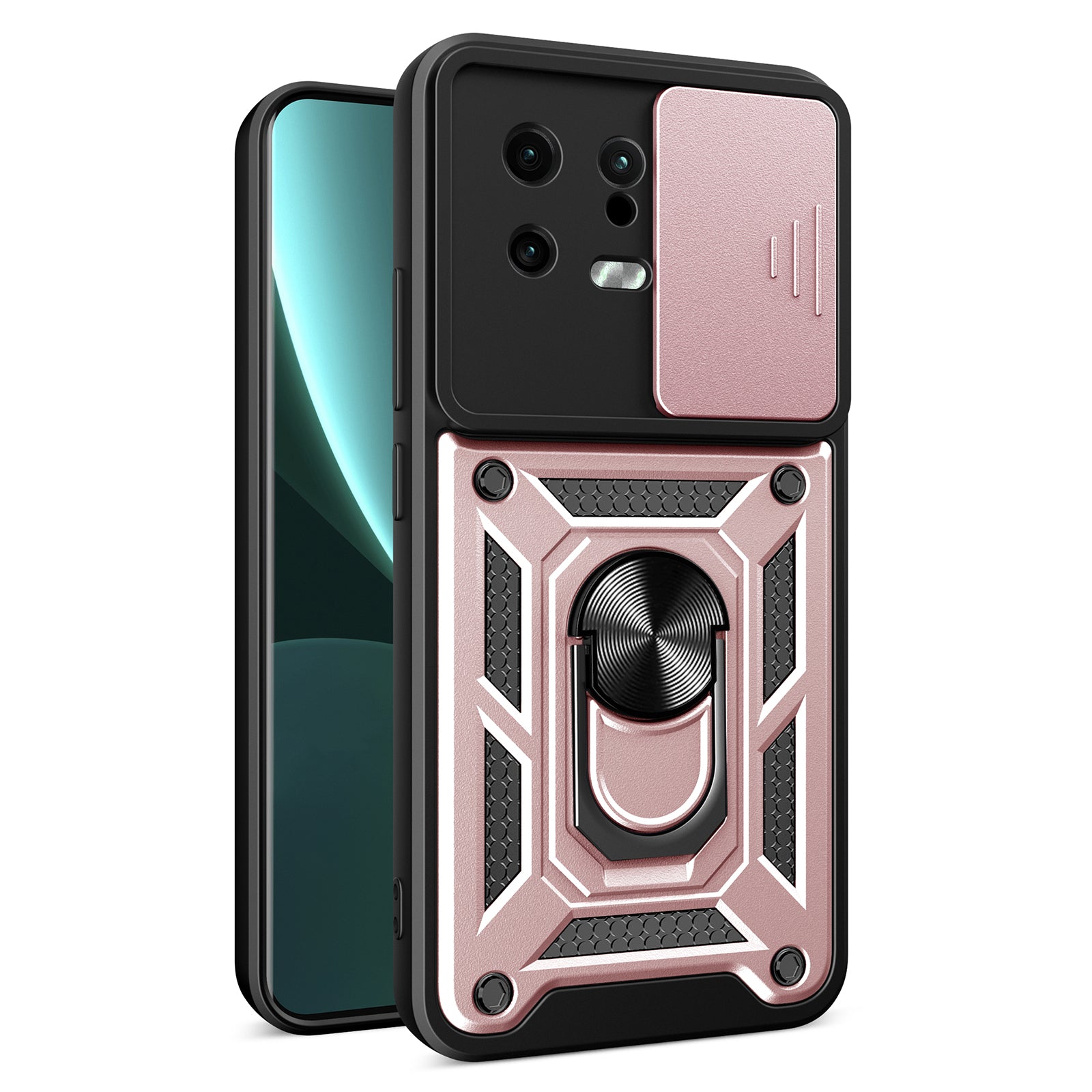 For Xiaomi 13 5G Ring Holder Kickstand PC TPU Hybrid Case Anti-drop Phone Cover with Slide Camera Protection For Xiaomi 13 5G Ring Holder Kickstand PC TPU Hybrid Case Anti-drop Phone Cover with Slide Camera Protection